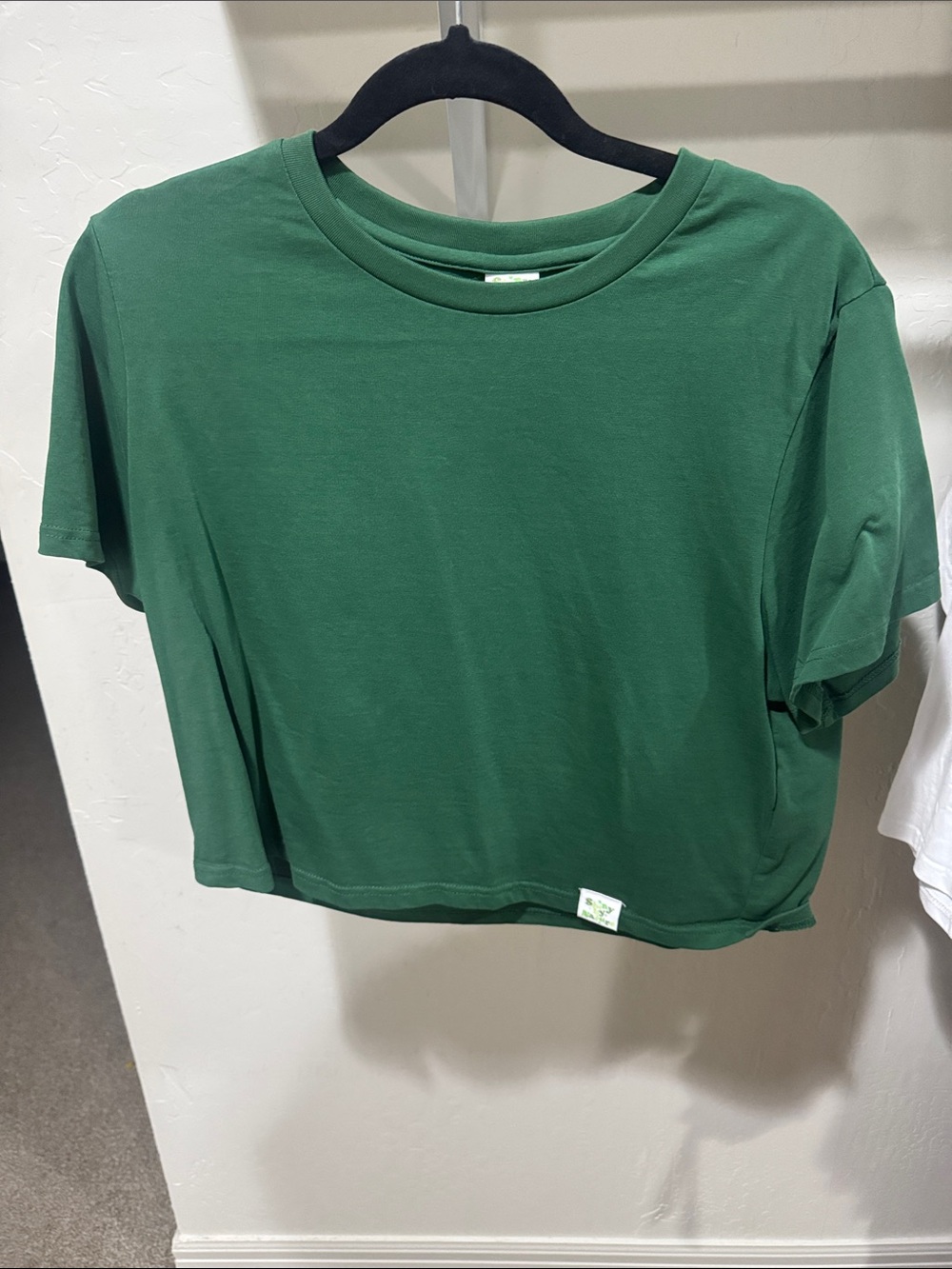 Shiny by nature dark green crop top